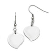 Stainless Steel Polished Heart Shepherd Hook Earrings - Birthstone Company