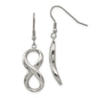 Stainless Steel Polished Infinity Symbol Shepherd Hook Earrings