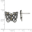 Stainless Steel Butterfly Marcasite Post Earrings