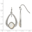 Stainless Steel Polished/Textured Mother of Pearl Earrings