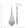 Stainless Steel Polished/Brushed CZ Shepherd Hook Earrings