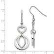 Stainless Steel Polished Heart Shepherd Hook Dangle Earrings