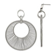 Stainless Steel Polished Wire Circle Post Dangle Earrings