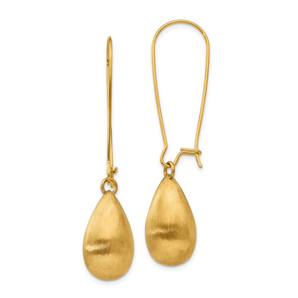 Stainless Steel Polished/Brushed Yellow IP-plated Earrings