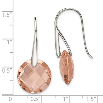 Stainless Steel Polished Champagne Glass Shepherd Hook Earrings