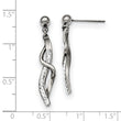 Stainless Steel Polished Crystal Post Earrings