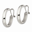 Stainless Steel Polished Omega Back Hoop Earrings