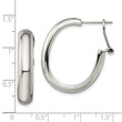 Stainless Steel Polished Omega Back Hoop Earrings