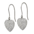 Stainless Steel Polished w/ Preciosa Crystal Heart Dangle Earrings