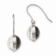Stainless Steel Polished Grey & Clear Glass Shepherd Hook Earrings