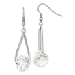 Stainless Steel Polished Glass Shepherd Hook Earrings