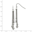 Stainless Steel Polished Dangle Shepherd Hook Earrings