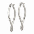 Stainless Steel Polished Wavy Hoop Earrings