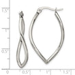 Stainless Steel Polished Wavy Hoop Earrings