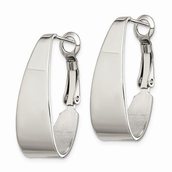 Stainless Steel Polished Hoop Earrings