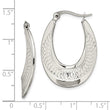 Stainless Steel Polished and Textured Swirl Hoop Earrings