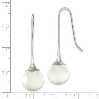 Stainless Steel with Glass Ball Shepherd Hook Earrings