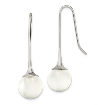 Stainless Steel with Glass Ball Shepherd Hook Earrings