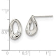Stainless Steel Polished Tear Drop 3 Crystal Post Earrings