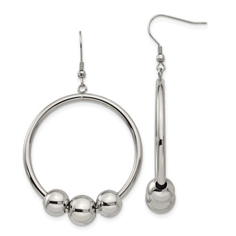 Stainless Steel Polished Shepherd Hook Earrings