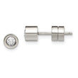 Stainless Steel CZ April Birthstone Polished Post Earrings