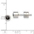 Stainless Steel Black CZ Polished Post Earrings