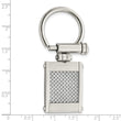 Stainless Steel Brushed and Polished Grey Carbon Fiber Inlay Key Ring