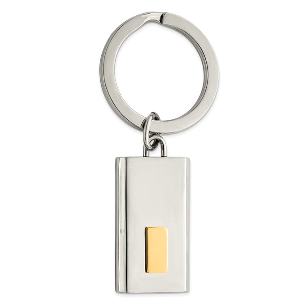 Stainless Steel Polished Yellow IP-plated Key Chain