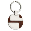 Stainless Steel Polished Wood Inlay Key Chain