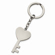 Stainless Steel Polished Key with Heart Key Ring - Birthstone Company
