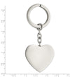 Stainless Steel Polished Heart Key Ring
