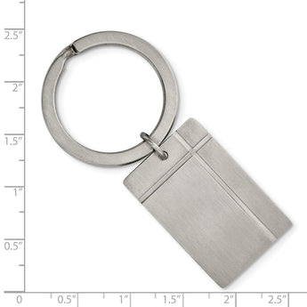 Stainless Steel Brushed & Grooved Key Chain