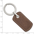 Stainless Steel Brushed Tan Stitched Leather Key Ring