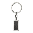 Stainless Steel Polished w/Black Stoving Varnish Key Ring