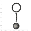 Stainless Steel Polished Black IP-plated Functional Compass Key Ring