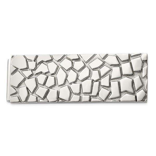 Stainless Steel Textured & Polished Money Clip