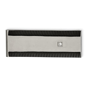 Stainless Steel Brushed Black IP-plated CZ Polished Money Clip