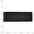 Stainless Steel Polished Black IP-plated w/ Leather Inlay Money Clip