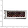 Stainless Steel Polished with Black and Red Carbon Fiber Inlay Money Clip