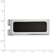 Stainless Steel Polished with Black Agate Inlay Money Clip