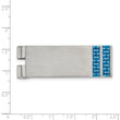 Stainless Steel Brushed Blue Carbon Fiber Inlay Money Clip