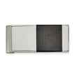 Stainless Steel Brushed and Polished Black Carbon Fiber Inlay Money Clip