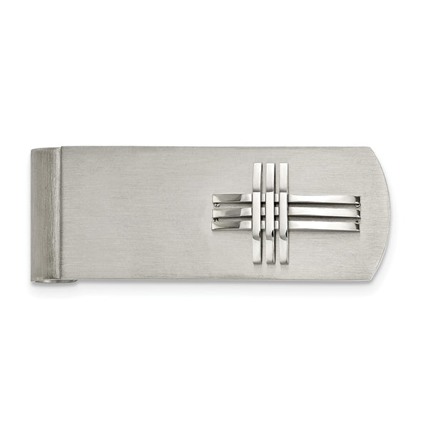 Stainless Steel Brushed/Polished Cross Money Clip