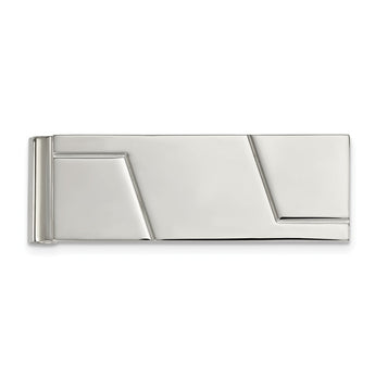 Stainless Steel Polished Grooved Money Clip