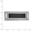 Stainless Steel Polished with Carbon Fiber Inlay Money Clip