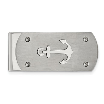 Stainless Steel Brushed and Polished Anchor Money Clip