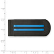 Stainless Steel Brushed and Polished Black/Blue IP-plated Money Clip