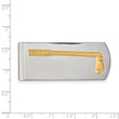 Stainless Steel Polished Yellow IP-plated Golf Club Money Clip