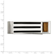 Stainless Steel Brushed and Polished Black IP w/Tiger's Eye Money Clip