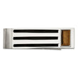 Stainless Steel Brushed and Polished Black IP w/Tiger's Eye Money Clip